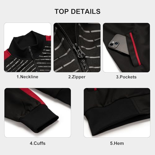 Men's Track Suits Mens Sweatsuit 2 Piece Set Long Sleeve Running Jogging Athletic Sports Set Full Zip Tracksuit4