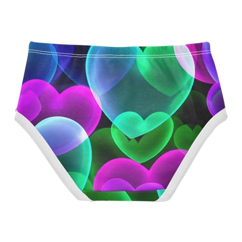 Glowing Green Blue Purple Hearts Girls Underwear Toddler 2t Cotton Girl Panties Cute Florals Briefs Underpants2