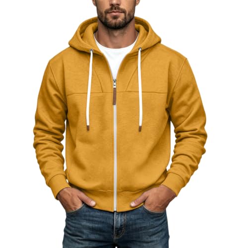 Mens Full Zip Hoodies Fashion Fleece Drawstring Hooded Sweatshirts Jackets - image 6