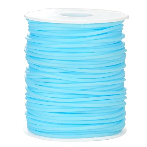 Hollow Pony Bead Rubber Tube Lacing 54 Yards 2mm SkyBlue Stitch Keeper