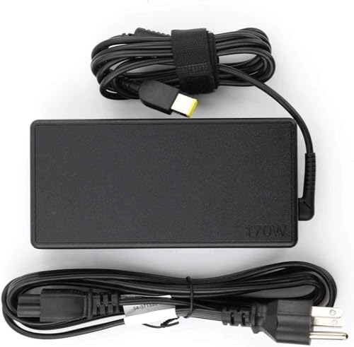 Image of 170W Square Yellow Tip Charger for Lenovo ideacentre 610S-02ISH Desktop 90FC Desktop Power Supply Adapter Cord