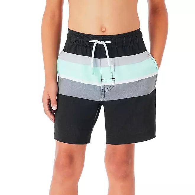 Multi-Color Striped Boys Resort Swim Trunk UPF 50 (Size 3T) Multicolor