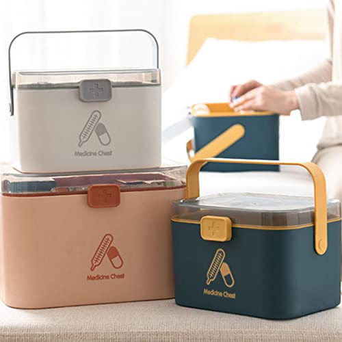 Image of Alipis 1pcbox Lid Portable Holder Emergency Layers Plastic Useful Storage Container Childproof with Case for Organizer Layer Supplies X Camping Cosmetics Pills Kit