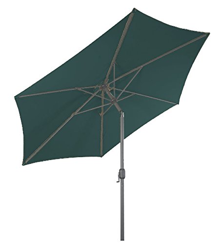 Spetebo Alu Sonnenschirm 250 cm mit Knickgelenk + Kurbel - grün - Martktschirm Kurbelschirm