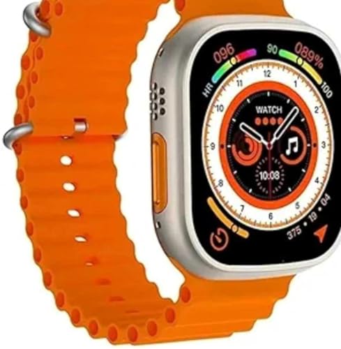 Image of CHG T800 Orange Smartwatch Bluetooth Calling | 1.99 inch HD Display | Fitness Tracker | Heart Rate & SpO2 Monitor | Sports Smart Watch for Men & Women | Android & iOS Compatible
