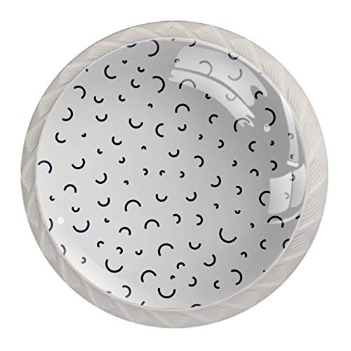 Memphis Lot de 4 boutons de porte pour armoires de cuisine, placards, commodes et armoires Noir