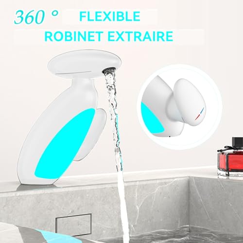Mitigeur moderne à bec pivotant 360 et douchette multifonction pour évier