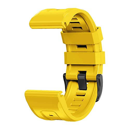 Bracelet en silicone 22mm jaune pour Garmin Fenix 7 et 6 Pro - 4