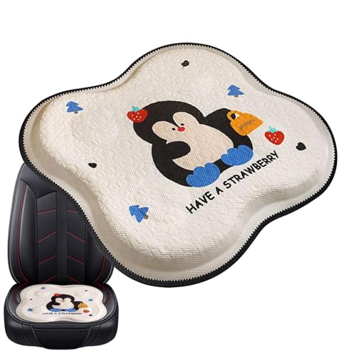 Cubierta De Asiento Para El Automóvil De Enfriamiento, Cubierta De Cojín De Asiento De Enfriamiento - Cojín De Asiento De Enfriamiento De Coche De Seda De Hielo Transpirable | Diseño De Gel De Pingüin
