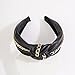 Wiwpar Knotted Headbands for Women Fashion Wide Headband Vintage Knotted Head Band Hair Hoop Hair Accessories with Metal Chain (Black)
