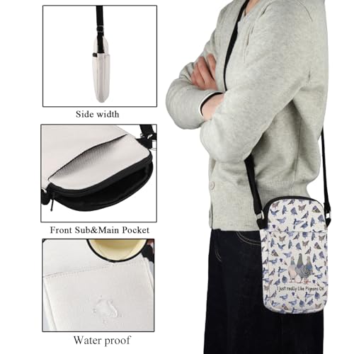 CMNIM Bird Lover Gifts I Just Really Like Pigeons Crossbody Bag Pigeon Keeper Gifts Pigeon Fancier Gifts Bird Watching Gifts3