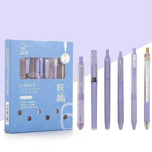 Image of 6 Pcs Aesthetic Gel Pen Set Pastel Cute Pens for Girls Korean Kawaii Stationery Fancy Colored Office Supplies Blue Ink Gift Pack
