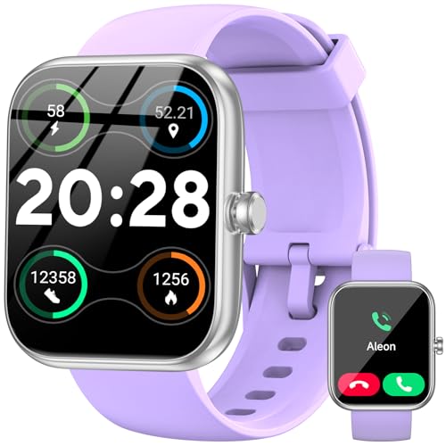 Smart Watch with Alexa Built-in, 1.83" HD Touchscreen, Bluetooth Calling, Fitness Tracker, Running Coach, Sleep Coaching, 120+ Sport Modes, IP68 Waterproof, Heart Rate for iPhone Android (Purple)