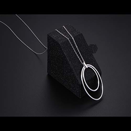 DAOCHONG 925 Sterling Silver Long Chain Sweater Large Necklace for Women Statement Pendant Fringe Necklaces Jewelry3