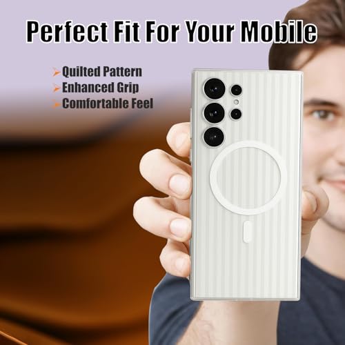 Image of AIBEX Protective Back Case Cover Compatible for Samsung S25 Ultra| Camera & Body Protection| Shockproof,Scratch Resistant| Mag-Saf Wireless Charging Support - White