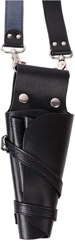 Hair Salon Tool Storage Case Bum Bag,Genuine Leather Unisex Professional Barber Scissors Waist Pouch Men Women Multifunction Hairdressing B