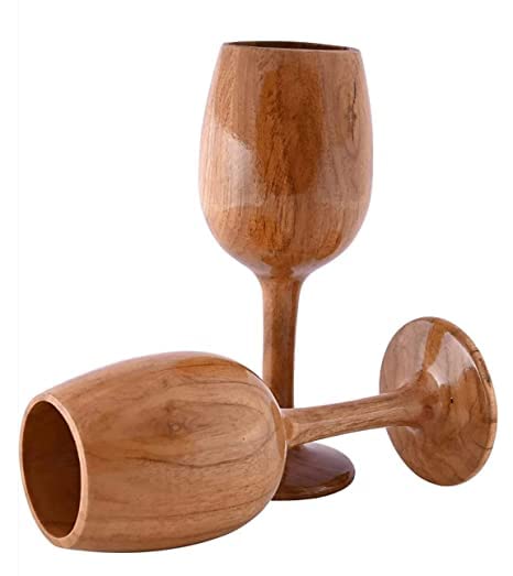 Buy Royal Antique Wooden Wine Glass | Wine Glass for Dining Table | Stylish  Glass for Drinks | Glasses for Party, Home Decor | Wooden Wine Glass for  Kitchen Online at Low