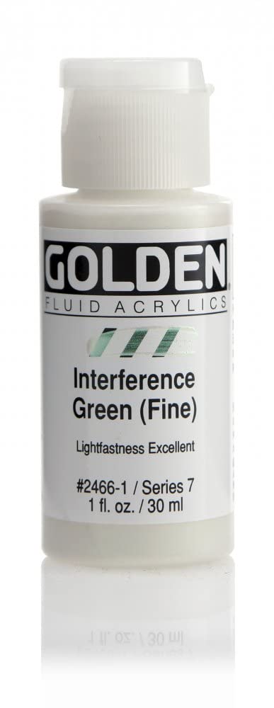 Pro-Art Golden Fluid Acrylic Paint 1 oz.-Interference Green Fine