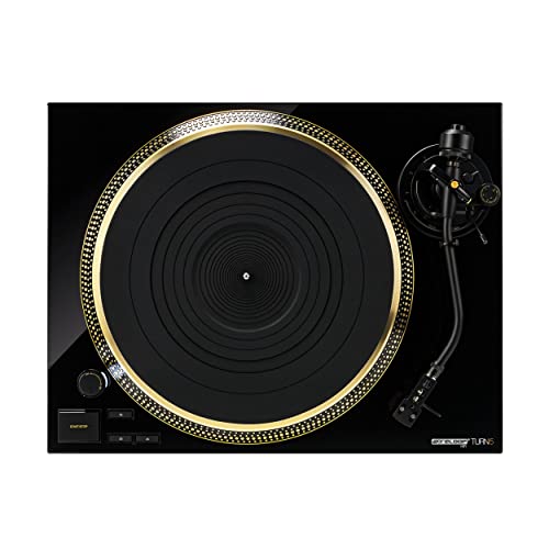 Reloop Turn 5 Direct Drive Hi-Fi Turntable System Bundle With Digital Turntable Stylus Scale, Carbon Fiber Stylus Cleaning Brush, And Record Care Solution (4 Items) #TOP1