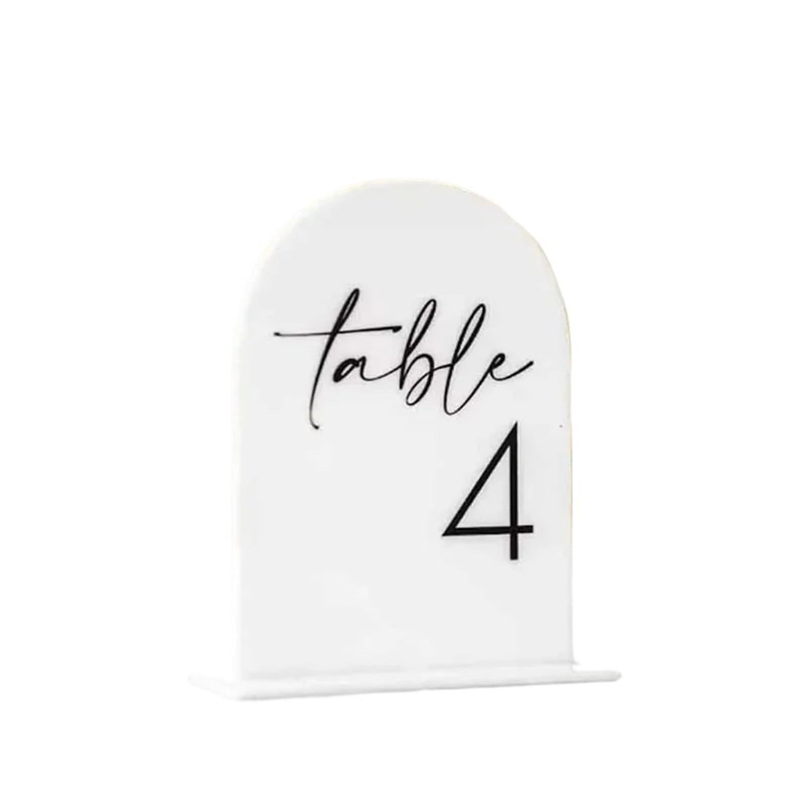 PortanúMeros De Mesa Acrylic Arched Shape Table Numbers Wedding With Stands Party Reception Decoration PosanúMeros Para Boda(White Arch Back,Table 1-10)