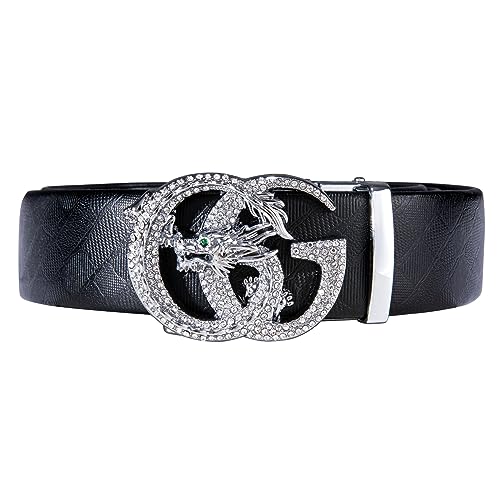 Dubulle Designer Mens Belts, Sliding Automatic Buckle Ratchet Dress Belt TOP Genuine Leather Strap Gifts - Image 5