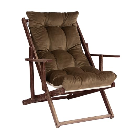 TECNOCUCI Cojín acolchado para sillón tumbona Relax (115 x 55 cm) – De terciopelo – 100% fabricado en Italia – Repuesto ideal para interiores y exteriores (jardines, patios, terrazas) – Disponible en