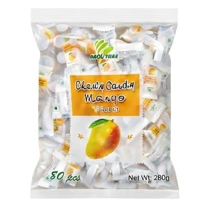 Haoliyuan Chewy Candy Mango Flavour, By Febora, 80 Pieces, 280g | Individually Wrapped, Fruit Flavoured, Resealable Bag, Bulk Pack, Soft Texture-image-31