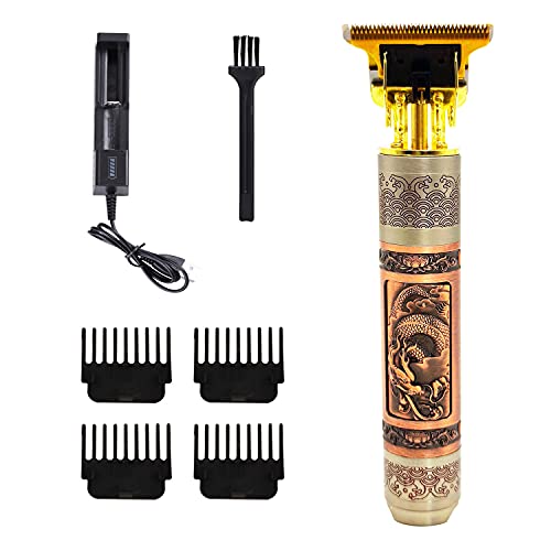 ReverseClock Hair Clippers for Men, Pro Li Close Cutting Trimmer, T-blade Cordless Electric Rechargeable Grooming Kit 1.5/2/3/4 mm Zero Gapped Detail Barber Haircut (Dragon King)