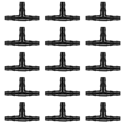Tees de púas para riego por goteo Conectores de manguera para sistema de riego para tubo de goteo de 4 mm/7 mm 100 piezas de piezas de montaje de camisetas de tubo.-
