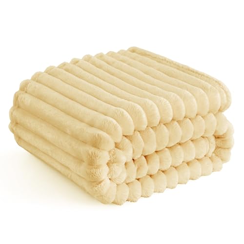 Bedsure Soft Twin XL Blanket for Bed Dorm Custard Yellow 66"x90"