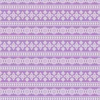 Tecido tricoline 100% Algodão - Bordado Étnico - 50x150cm (Lavanda)