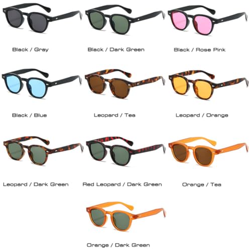 Lunettes de soleil ovales rivets rétro avec verres dégradés - 3