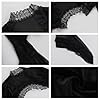 XCJIKUKE Women Gothic Crop Top Cardigan Mesh Shrug Bell Sleeve Bolero Cover Up Mesh Pullover Fairy Shirt #4
