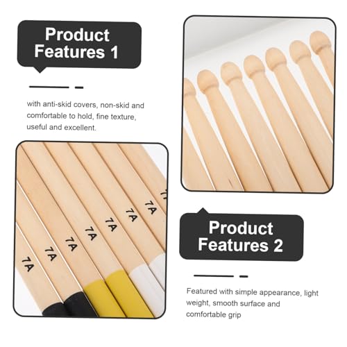 Baquetas de Madera de Arce 7A Antideslizantes 4 Pares miniatura 5