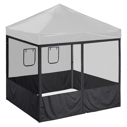 Yescom Pop Up Canopy Half Mesh Sidewall with Window 10x10Ft for Food Booth Commercial Vendor Shelter Mesh Enclosures, 4pcs Screened Wall Only
