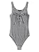 MakeMeChic Women's Sleeveless Lace Up Knit Sexy Leotard Bodysuit Grey S