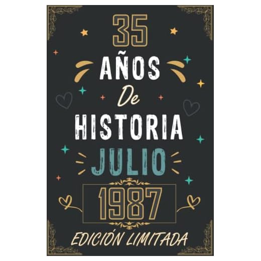 CUADERNO, 35 AÑOS DE HISTORIA JULIO 1987 EDICIÓN LIMITADA: Regalo de 35 cumpleaños para mujeres y hombres, ideas de 35 cumpleaños... un cumpleaños... ... regalo de 35 cumpleaños para él/ella.