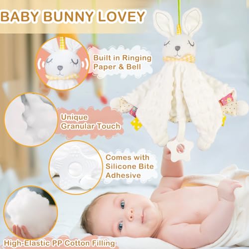 Image of New Mom Gift Box Set - 11PCS Unisex Luxury Spa & Baby Essentials in Elegant Box | Bunny Lovey, Changing Pad, Socks - Baby Shower & Postpartum Care Package for Expecting Moms