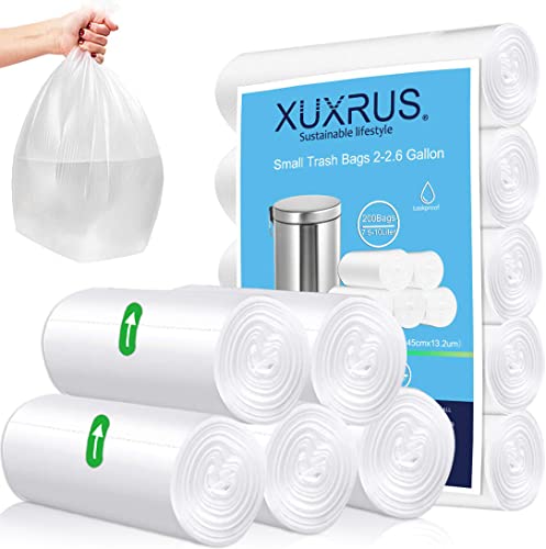 Müllbeutel 5Liter ,200 Stück Transparent Recyclebar Abfallbeutel für Büro,Haushalt und Bad - Reißfest & Flüssigkeitsdicht,5 Rollen Cover