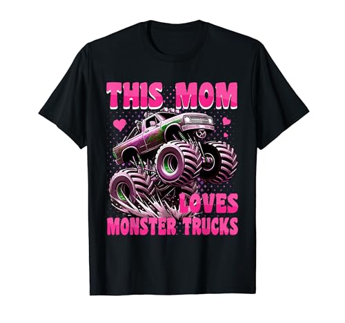This Mom Loves Monster Trucks Fiesta de cumpleaños Monster Truck Camiseta