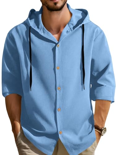 Image of Noble Monk Men's Relax Fit Hooded Shirt || Casual Wear for Men || Full Sleeve Shirts || Stylish Shirt for Men