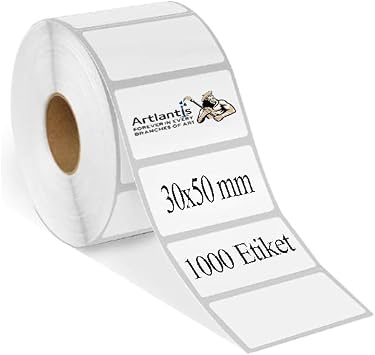 30X50 mm Barkod Etiketi Yap kanl  3 Adet Rulo Etiket Termal Barkot Terazi Etiketi 1000 li Barkod Yaz c lar na Uyumludur