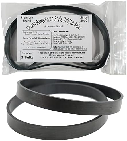 Replacement Belts for Bissell PowerForce & PowerForce Helix Using Belt #3031120 & Drive Belt Style 7/9/10 - 2PK