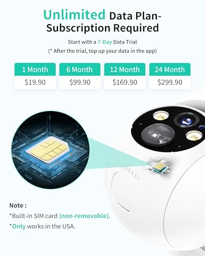 Image of LIWAN 4G LTE Cellular Security Cameras Wireless Outdoor, 2K Off-Grid Cam | 2-Pack No WiFi Security Camera with SIM Card, Solar Powered, Color Night Vision, 360 View for Farm, Cabin, Construction Site
