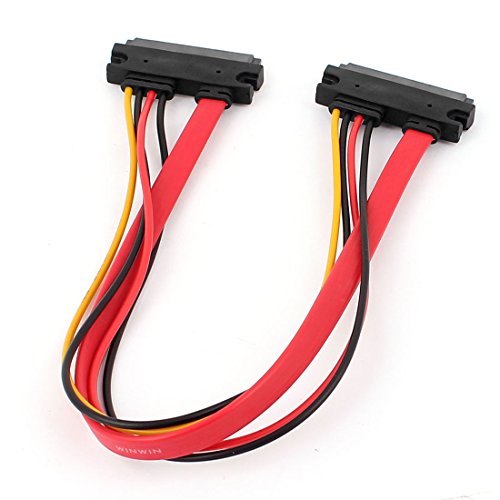 Cable de datos SATA 7+15 Pin hembra a hembra 30 cm 2 piezas