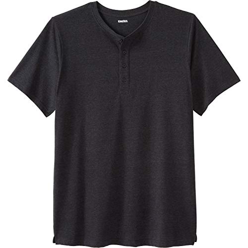 KingSize Men's Big & Tall Shrink-Less Longer Length Lightweight Henley T-Shirt