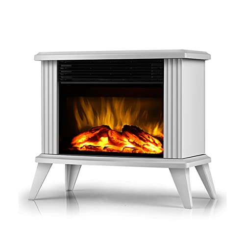 Barrageon Chimenea Electrica Classic Flame Chimenea Portátil Calefactor Cerámico Calentador Vertical Móvil Calefactor Bajo Consumo Termostato Interior Exterio Departamento 2000W...