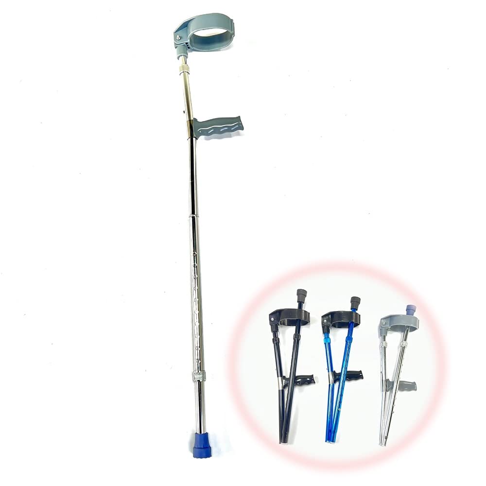 KADEUX Stampelle Ortopediche Stampella Pieghevole Adulti, Aiuto per La Mobilità Regolabile in Altezza Manico Ergonomica, Stampella Leggero per Anziani (Color : Silver)