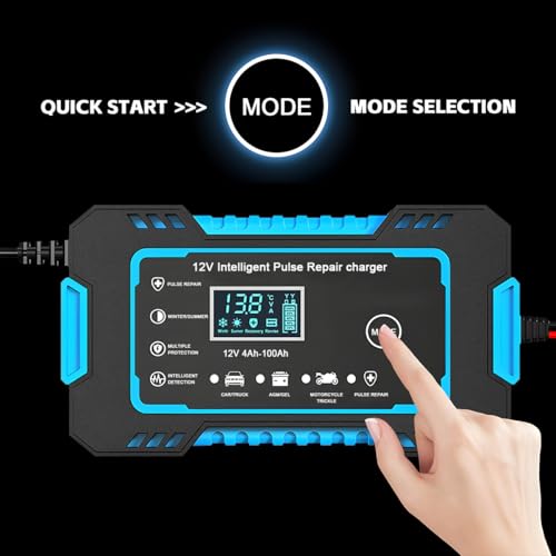 image for Mandark Car Battery Charger, 12V 6A Smart Fully Automotive Battery Tri