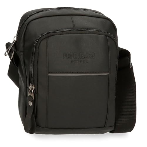 Pepe Jeans Dortmund Bandolera Mediana Gris 17x22x7,5 cms Algodón, Poliéster y PU. 2,99L by Joumma Bags